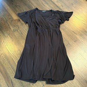Lane Bryant Black Dress Flutter Sleeve 14/16 EUC Work Formal Event Wedding Guest
